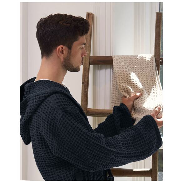 *NEW* Small Huckberry Onsen Supima Waffle Bath Robe Luxurious Lightweight Cotton - Picture 4 of 5